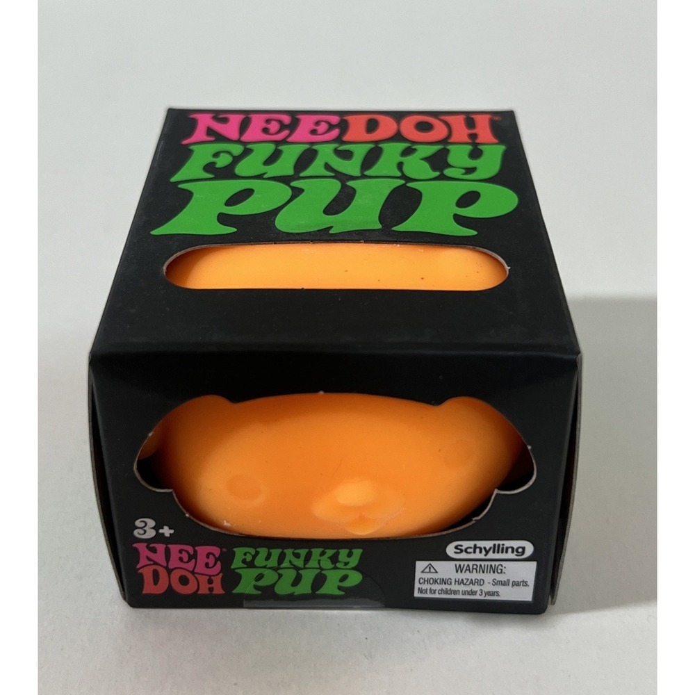 Authentic NEEDOH Funky Pup Puppy DOG Nee Doh Stress Ball SQUISHY Fidget Orange